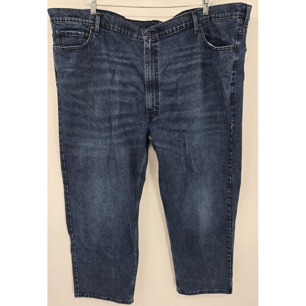 Levis 550 Jeans Mens 54x30 Dark Blue Wash Relaxed Stretch - Picture 2 of 8